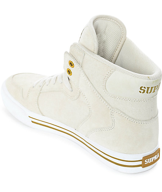 Supra Off-White Suede & Canvas Skate Shoes | Zumiez