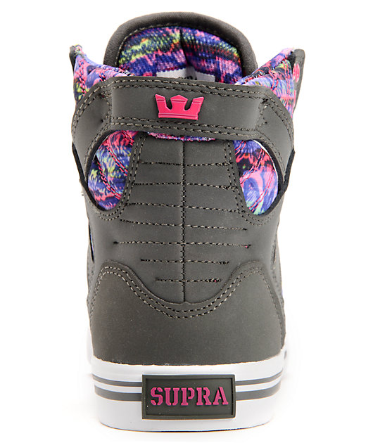 Supra Womens Skytop Grey Nubuck Shoes 
