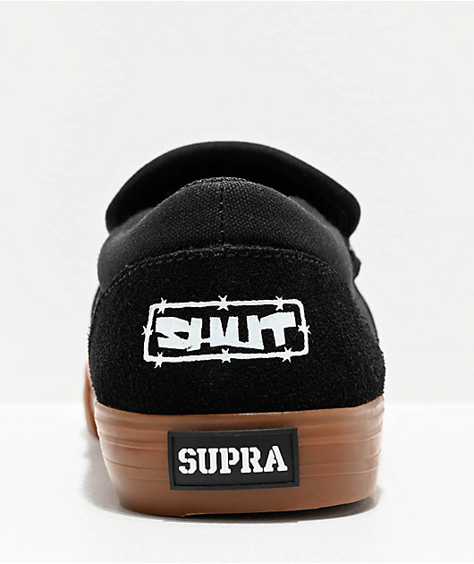 kaas Schaar Het Supra x SHUT NYC Cuba Black & Gum Skate Shoes