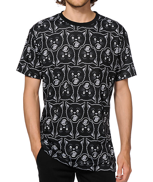 all over cat print shirt