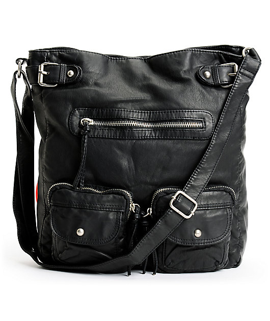 black crossbody tote