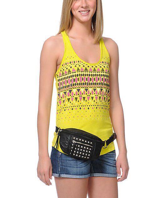 black studded fanny pack