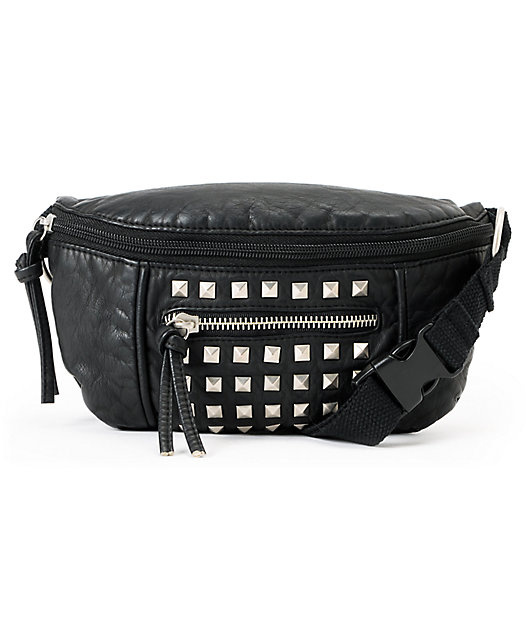 black studded fanny pack