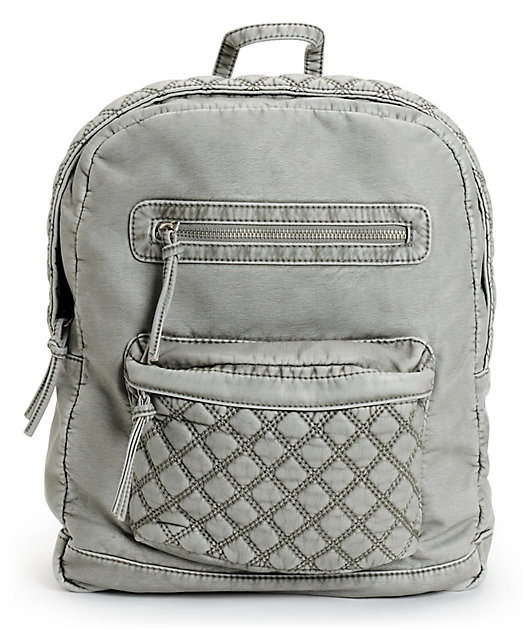 quilted faux leather backpack