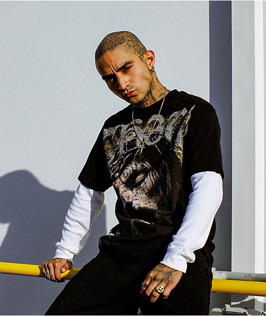 TH3M Forgive Black & White 2fer Long Sleeve T-Shirt | Zumiez