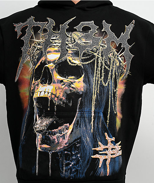 TH3M Royalty Rhinestone Black Hoodie