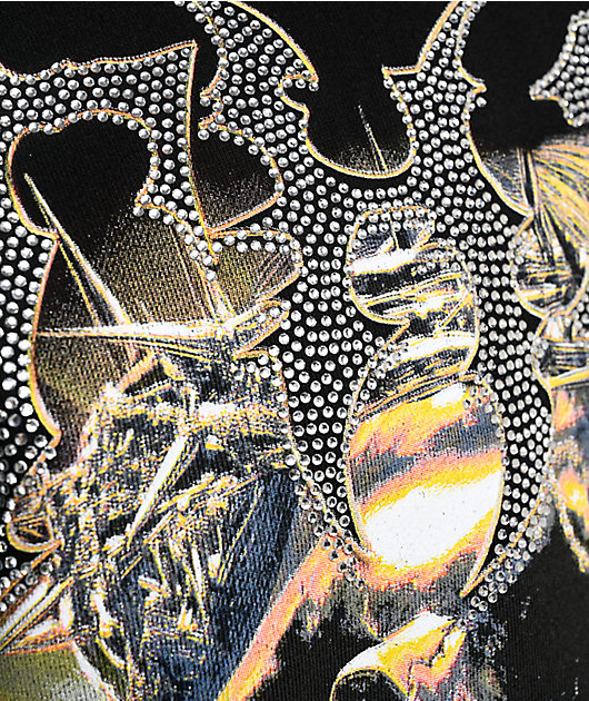 TH3M Royalty Rhinestone Black Hoodie