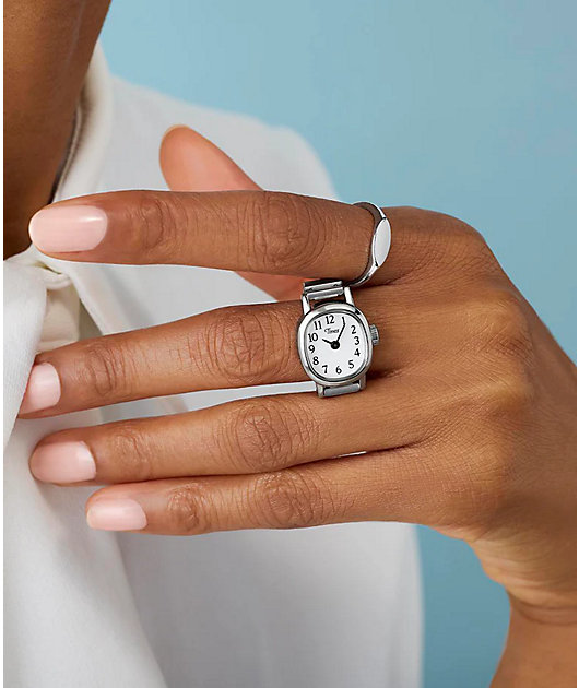 TIMEX Cavatina Silver Mini Analog Ring Watch