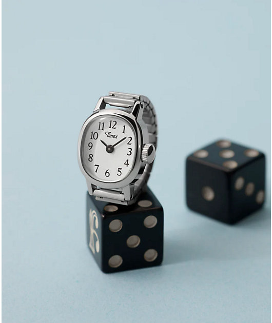 TIMEX Cavatina Silver Mini Analog Ring Watch