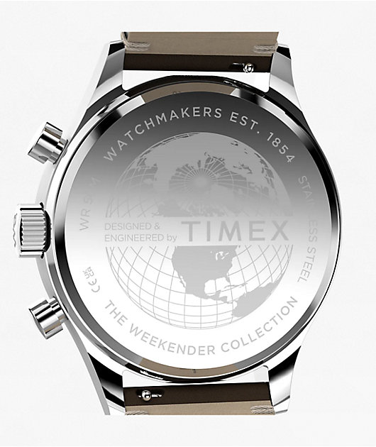 TIMEX Weekender New England Chronograph Black, Silver & Brown Analog Watch