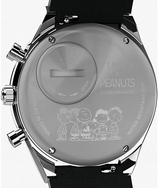 TIMEX x Peanuts Q Chrono Snoopy Silver & Black Analog Watch