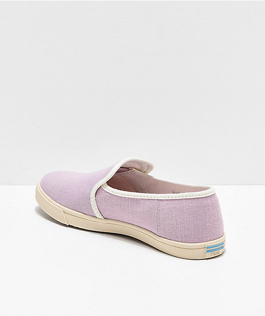 TOMS Clemente Purple & White Slip-On Shoes