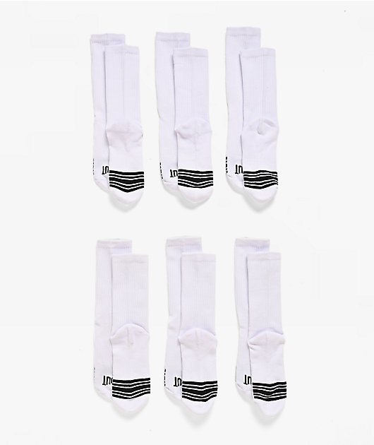 Tapout Flex Comfort 6 Pack White Crew Socks