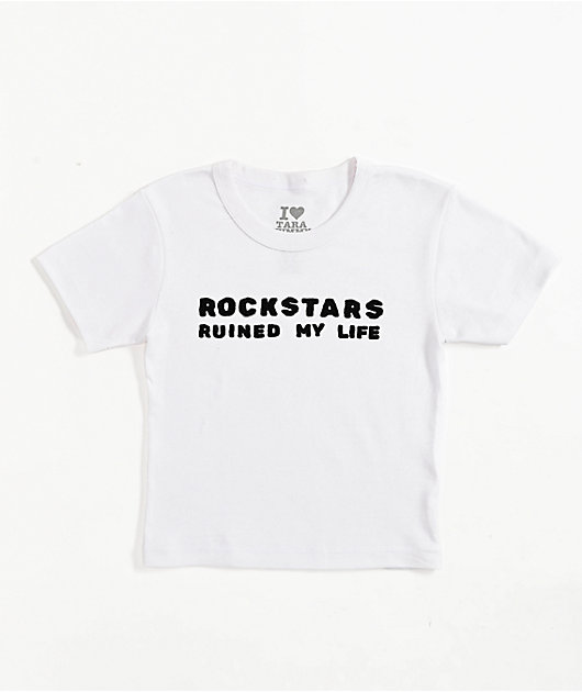 Tara Yummy Rockstars White Crop T-Shirt