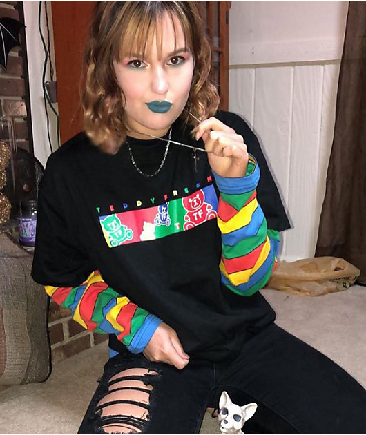 Teddy Fresh Color Bar Black T-Shirt
