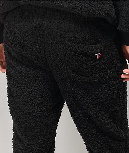 black teddy joggers