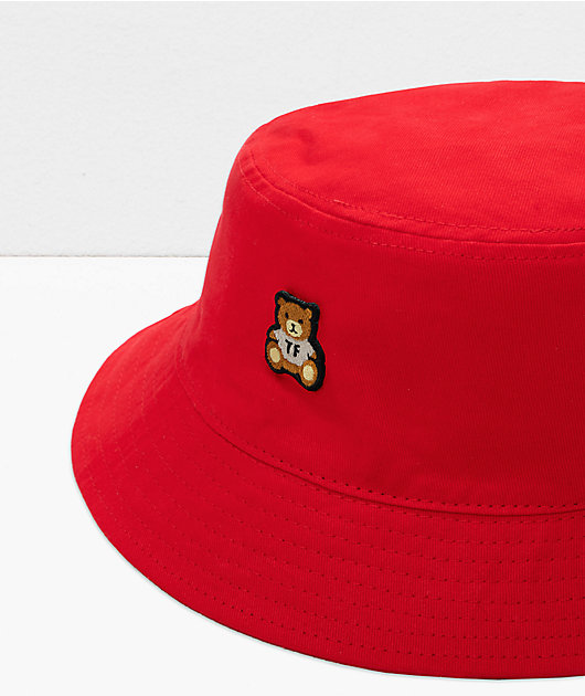 Fresh sombrero de cubo reversible de sarga roja