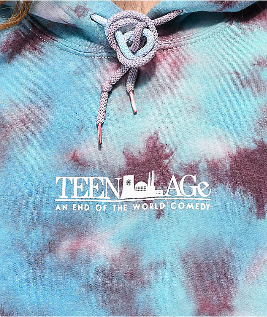 Teenage Scream Teal Tie Dye Hoodie