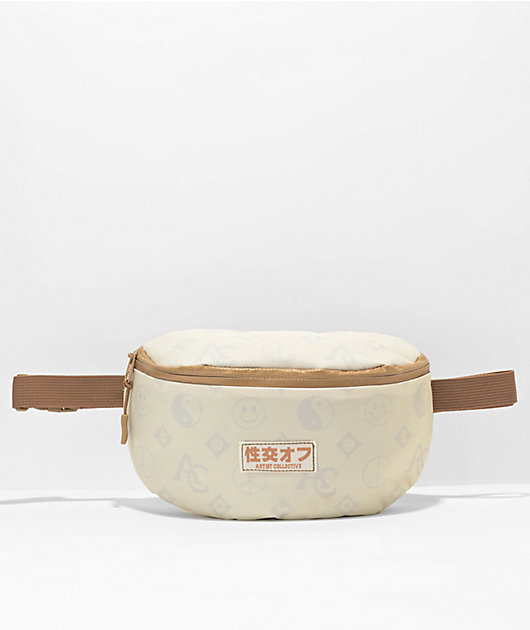 The Artist Collective Fuck Off Kanji Natural & Brown Fanny Pack