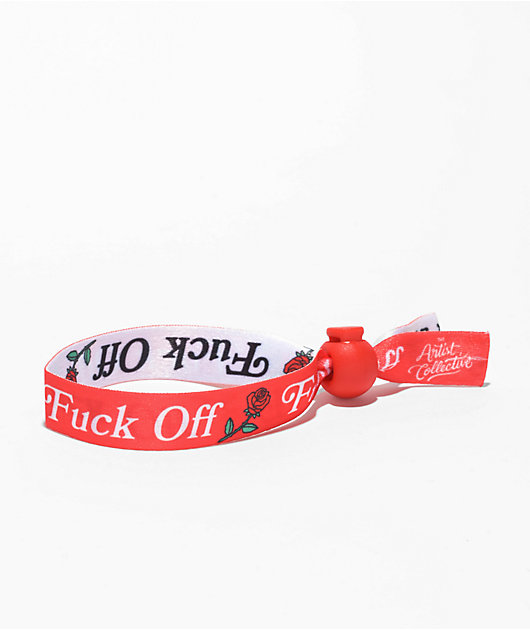 The Artist Collective Fuck Off Rose Red Festival Bracelet Zumiez the-artist-collective-fuck-off-rose-red-festival-bracelet-zumiez