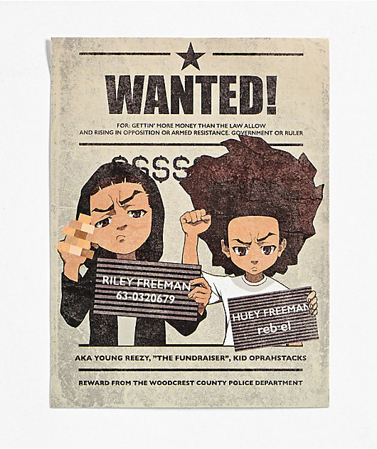 The Boondocks Brothers Wanted Poster Sticker Zumiez