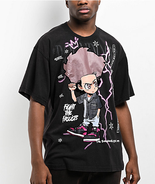 The Boondocks Huey Freeman Black Wash T-Shirt