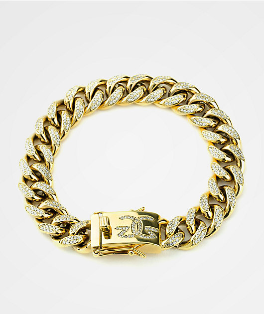 The Gold Gods 10MM Diamond Cuban Link Gold Bracelet