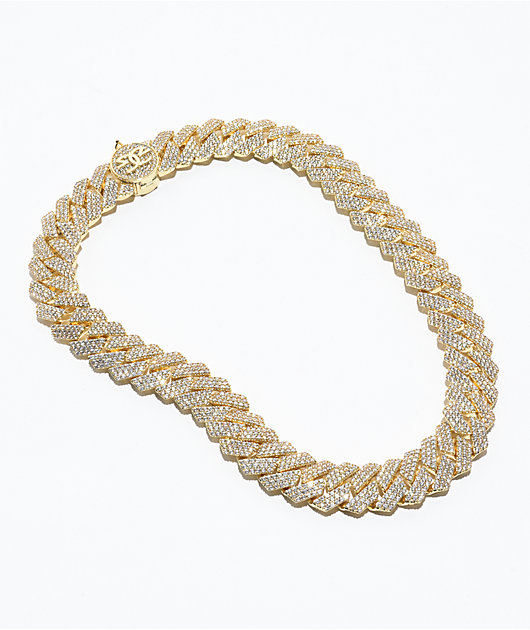 The Gold Gods 3 Row 18mm Diamond Gold Cuban Chain