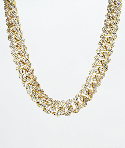 The Gold Gods 3 Row 18mm Diamond Gold Cuban Chain