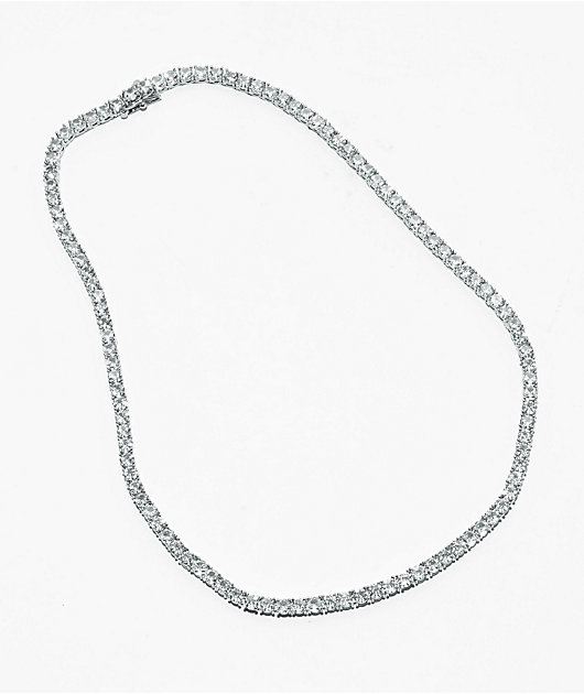 The Gold Gods 4mm 18" White Gold Tennis Chain Necklace