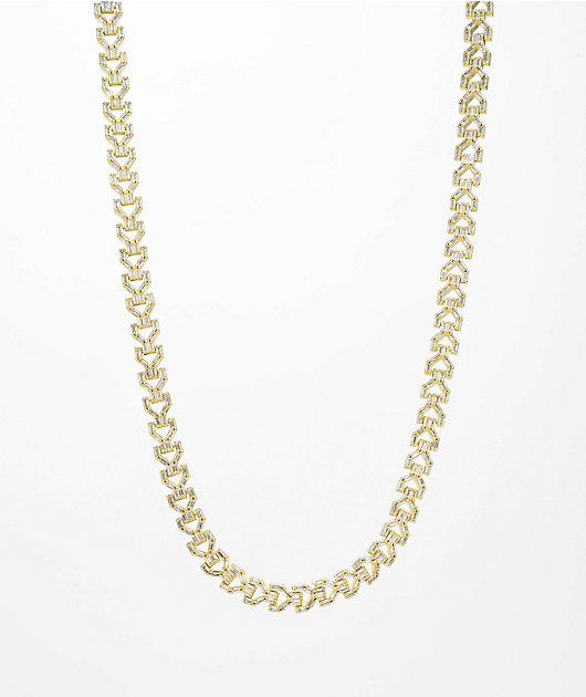 The Gold Gods Diamond Y Link 18" 8mm Gold Necklace