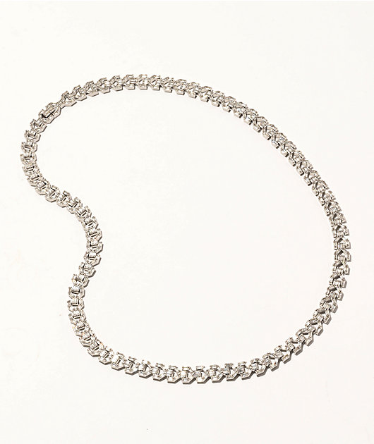 The Gold Gods Diamond Y Link 22" 8mm White Gold Necklace