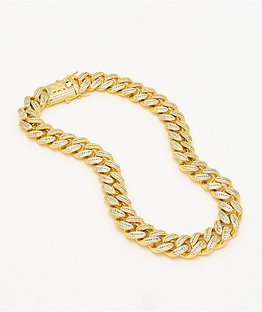 Gold Miami collar de cadena cubana de oro de 18"