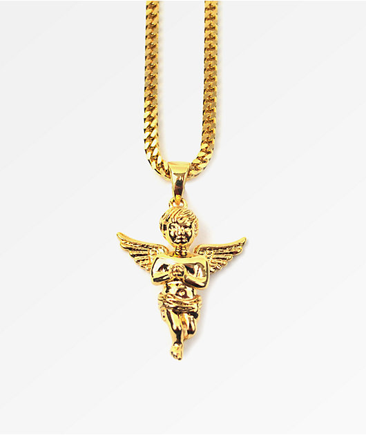 The Gold Gods Micro Angel Gold Necklace