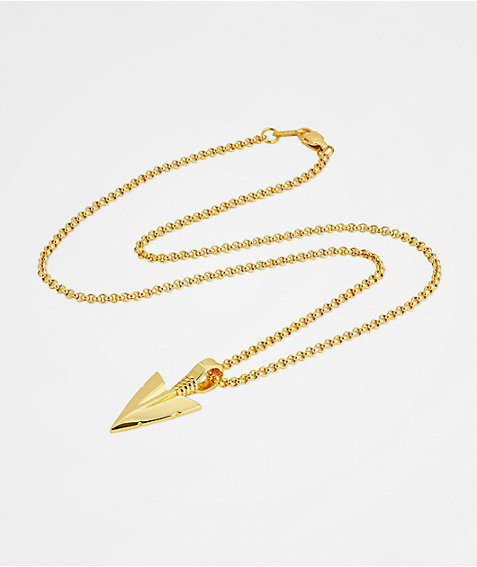 The Gold Gods Micro Arrowhead Gold Pendant Necklace