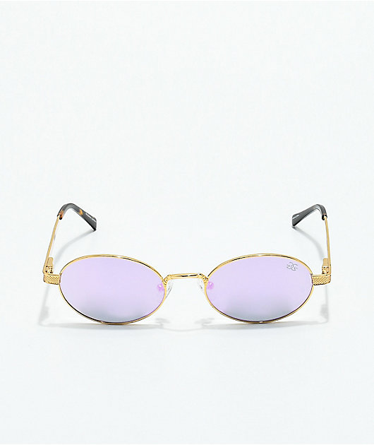 The Gold Gods The Ares Gold & Lavender Gradient Sunglasses