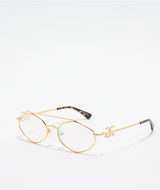 The Gold Gods The Zelus Gold & Crystal Multi Flash Sunglasses