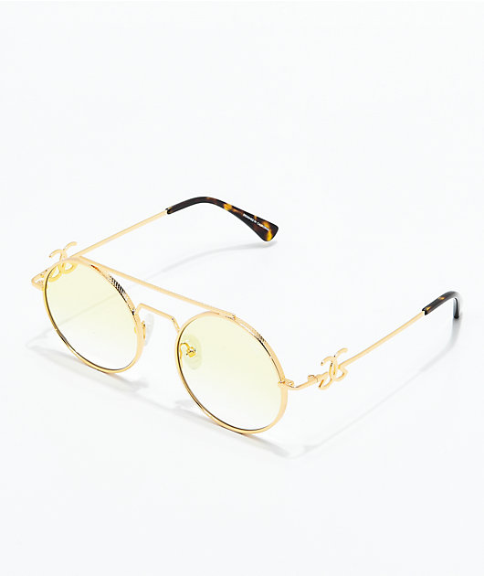 The Gold Gods Visionaries Gold & Yellow Gradient Sunglasses | Zumiez