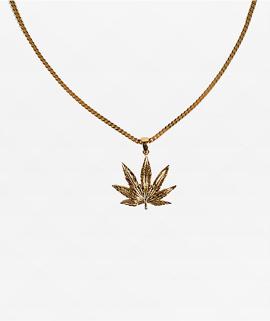 Gold Leaf Necklace, Cannabis Pendant, Weed Jewelry, Hippie Necklace, M –  Simple Reminders