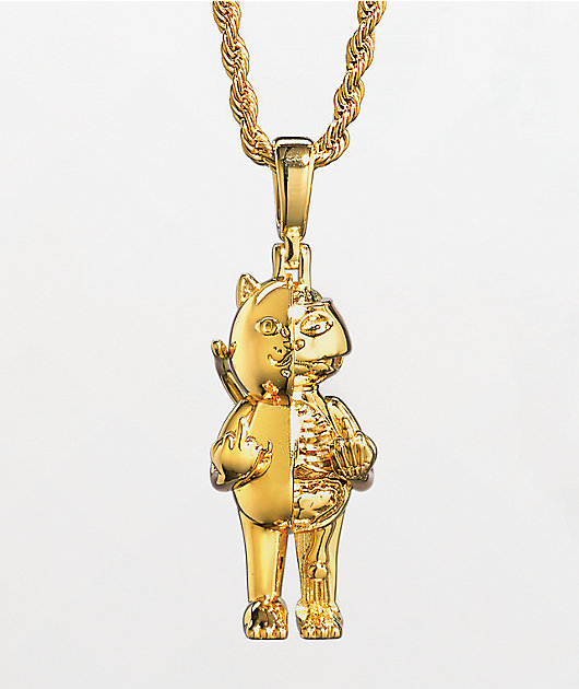 The Gold Gods x RIPNDIP Nermal Collar de cadena de oro