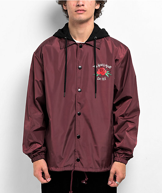 The High & Mighty In Bloom Burgundy Hooded Coach Jacket