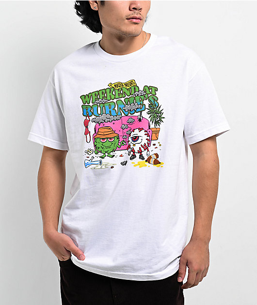 The High & Mighty x Mishka Weekend At Burnies White T-Shirt The High & Mighty x Mishka Weekend At Burnies White T-Shirt