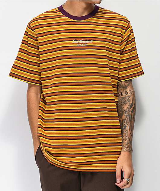 The Hundreds Canal Copper, Purple & Gold Striped T-Shirt