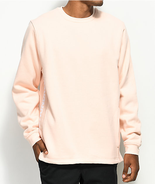 light pink crew neck sweatshirt