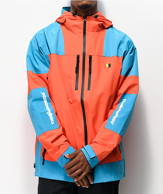 bright orange windbreaker