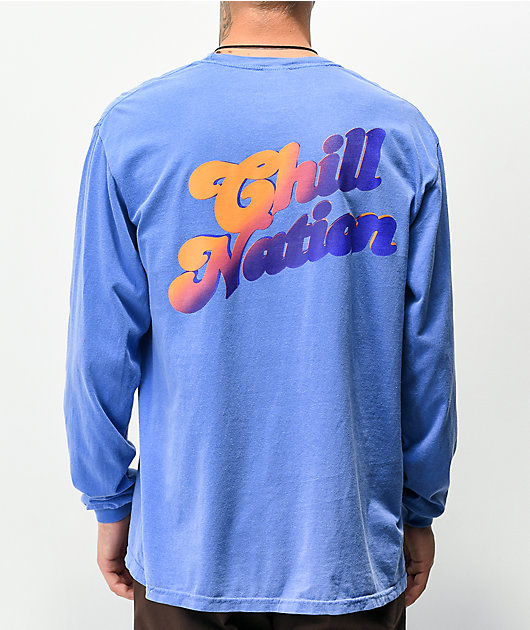 The Nations Chill Sloth Blue Long Sleeve T-Shirt