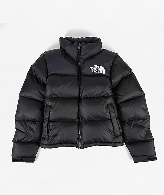 North face pink online and black puffer