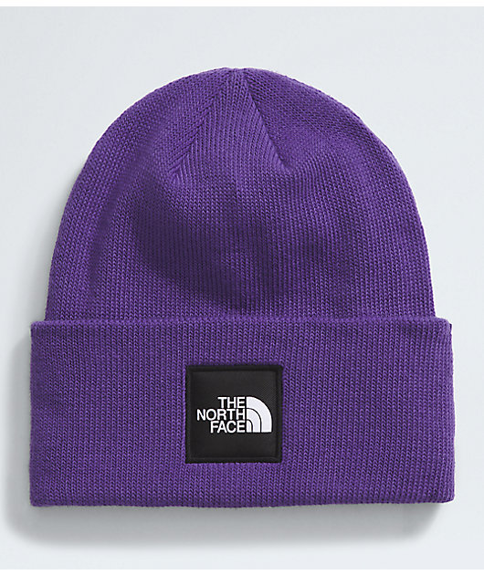 The North Face Big Box Logo Purple Beanie | Zumiez