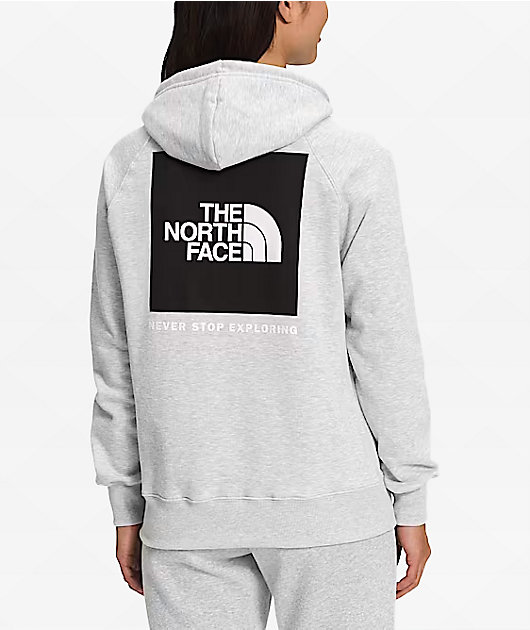 The North Face Box NSE Light Heather Grey & Black Hoodie | Zumiez