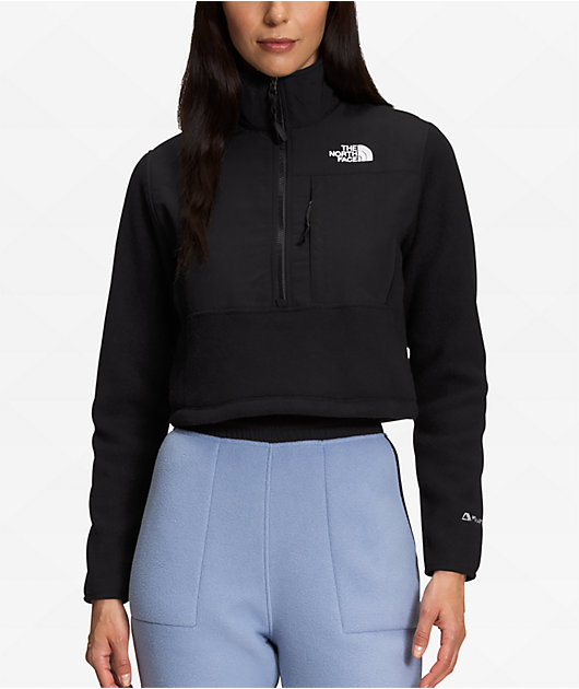 The North Face Denali Black Crop Zip Jacket | Zumiez